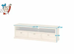 Tv-Meubels|Tv-Meubels|Tv-meubel Grimaldi 160cm - eik massief & decor - naturel