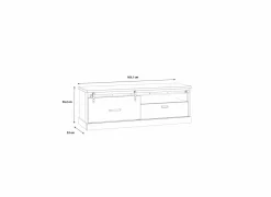 Tv-meubel Kaszimiro 163cm - decor - waterford eik & zwart- Tv-Meubels|Tv-Meubels