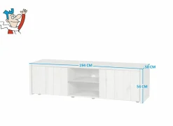 Tv-Meubels|Tv-Meubels|Tv-meubel Lucca 194cm - decor - millenium eik & lichtgrijs