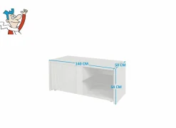 Tv-meubel Lucca 140cm - decor - millenium eik & lichtgrijs- Tv-Meubels|Tv-Meubels