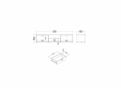 Tv-meubel Media 177cm - melamine - wit- Tv-Meubels|Tv-Meubels