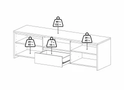 Tv-meubel Next 179cm - decor - wit & jackson hickory- Tv-Meubels|Tv-Meubels