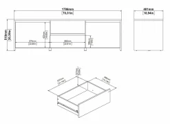 Tv-meubel Next 179cm - decor - wit & jackson hickory- Tv-Meubels|Tv-Meubels