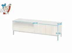 Tv-Meubels|Tv-Meubels|Tv-meubel Polar 145cm - eik massief & fineer & decor - naturel