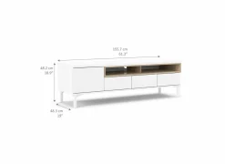 Tv-Meubels|Tv-Meubels|Tv-meubel Roomers 156cm - decor - witte eik