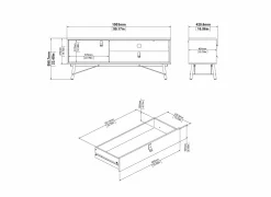 Tv-meubel Ry 151cm - decor - bruin & zwart- Tv-Meubels|Tv-Meubels