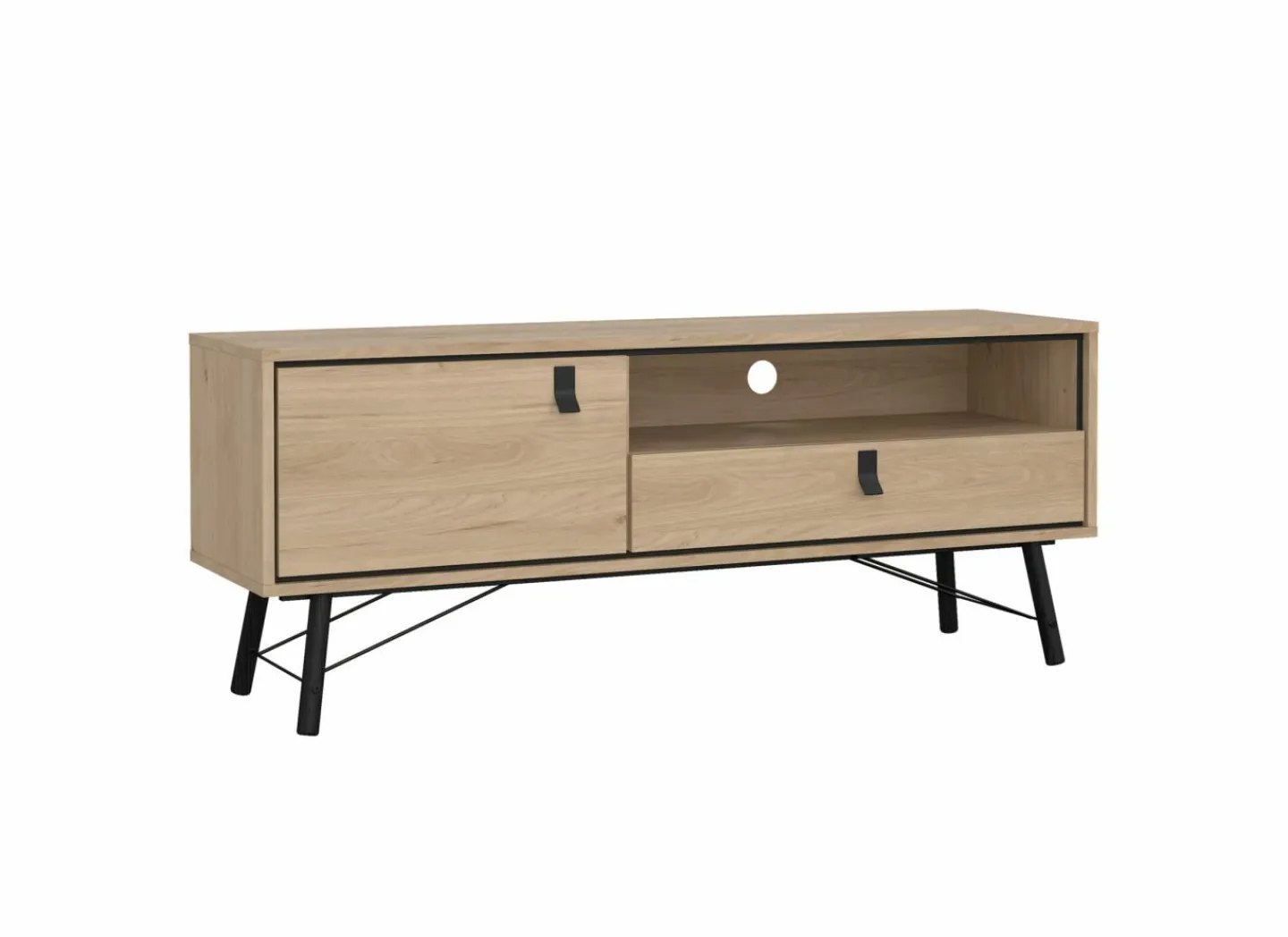 Tv-meubel Ry 151cm - decor - bruin & zwart- Tv-Meubels|Tv-Meubels