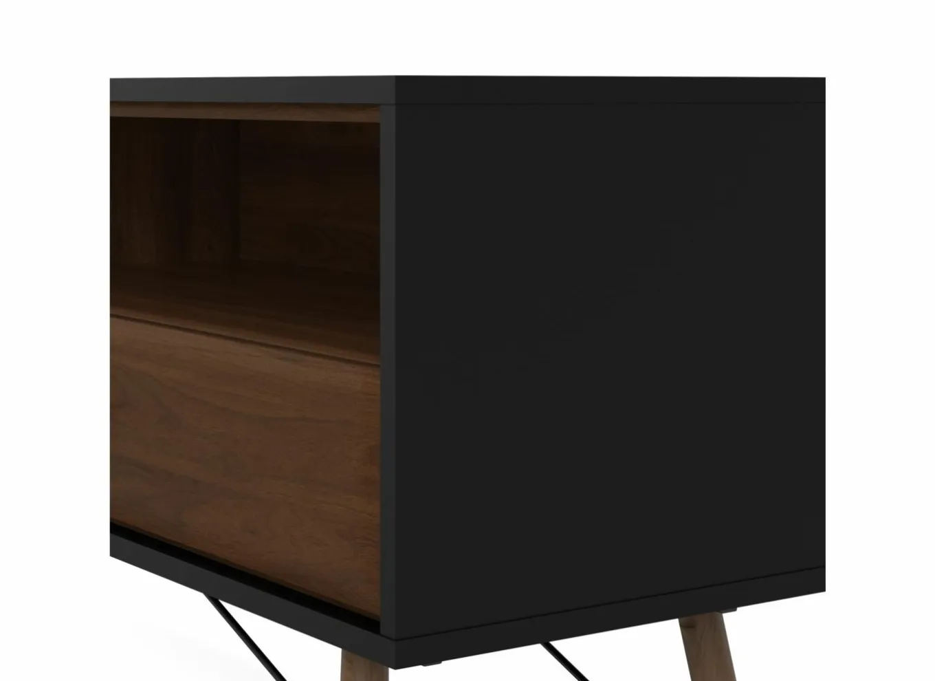 Tv-Meubels|Tv-Meubels|Tv-meubel Ry 151cm - decor - mat zwart & okkernoot