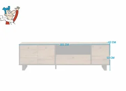 Tv-meubel Sewill 181cm - decor - eik & zwart- Tv-Meubels|Tv-Meubels