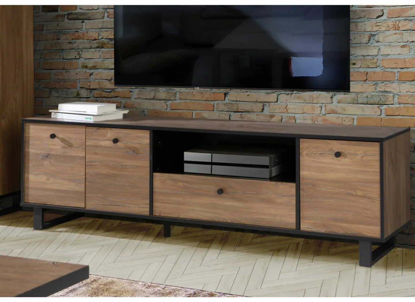 Tv-meubel Sewill 181cm - decor - eik & zwart- Tv-Meubels|Tv-Meubels