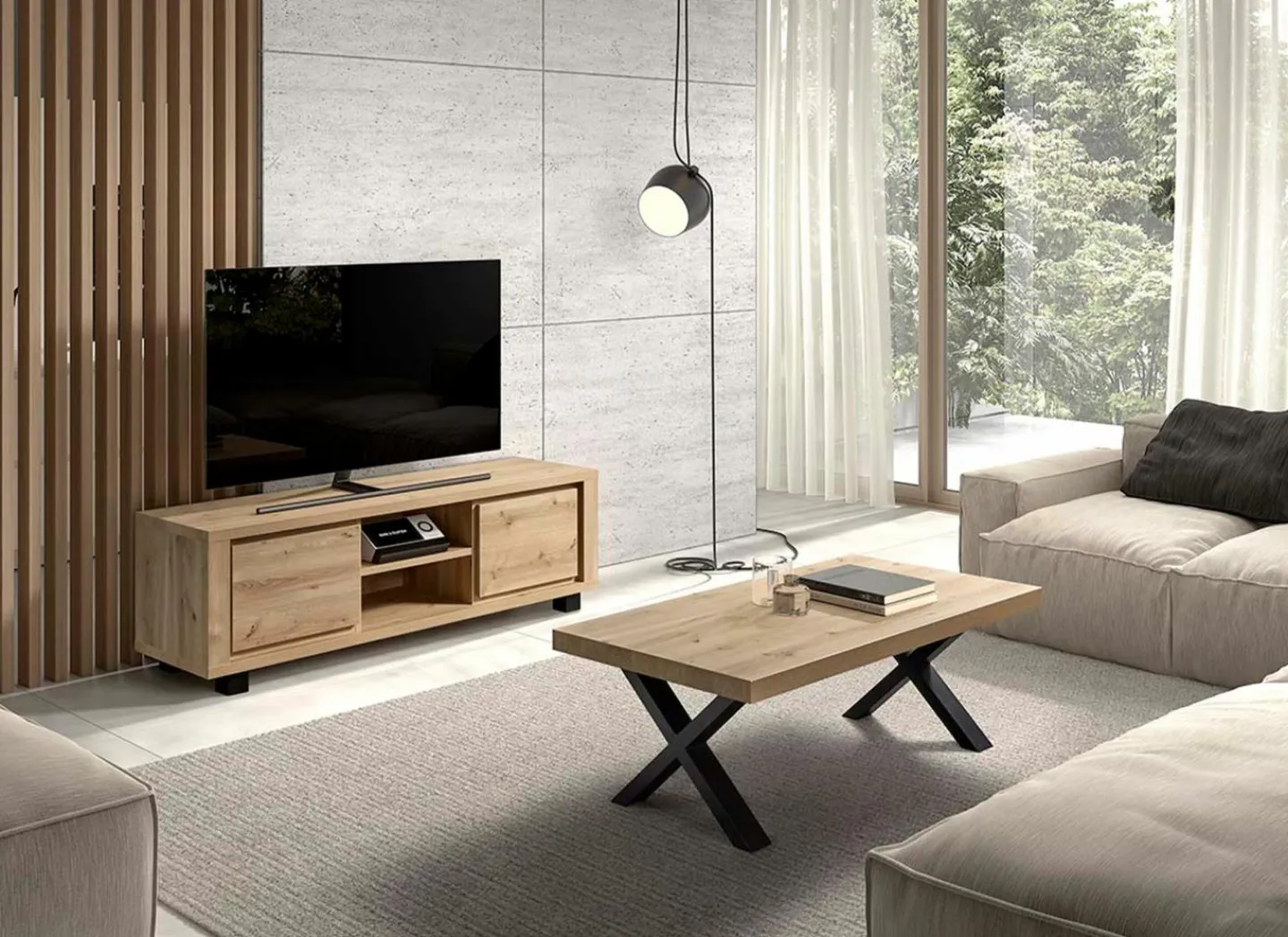Tv-meubel Uri 174cm - decor - hudson oak- Tv-Meubels|Tv-Meubels