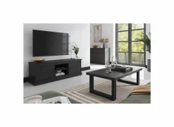 Tv-Meubels|Tv-Meubels|Tv-meubel Valencia 155cm - melamine - zwarte eik