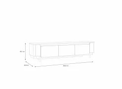 Tv-meubel Vodol 205cm - decor - zand & zwart- Tv-Meubels|Tv-Meubels