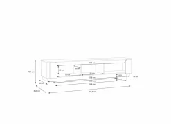 Tv-meubel Vodol 205cm - decor - zand & zwart- Tv-Meubels|Tv-Meubels