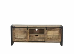 Tv-Meubels|Tv-Meubels|Tv-meubel Woodstock 160cm - mango massief & metaal - naturel & zwart