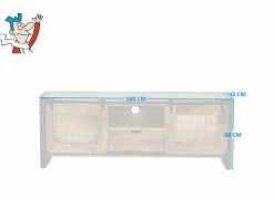 Tv-Meubels|Tv-Meubels|Tv-meubel Woodstock 160cm - mango massief & metaal - naturel & zwart