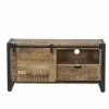 Tv-meubel Woodstock 120x45cm - mango massief & metaal - naturel & zwart- Tv-Meubels|Tv-Meubels