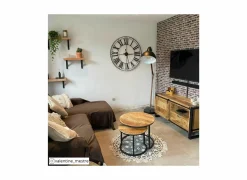 Tv-meubel Woodstock 120x45cm - mango massief & metaal - naturel & zwart- Tv-Meubels|Tv-Meubels