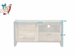 Tv-meubel Woodstock 120x45cm - mango massief & metaal - naturel & zwart- Tv-Meubels|Tv-Meubels