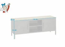 Tv-meubel Zarathustra hout metaal 138cm- Tv-Meubels|Tv-Meubels