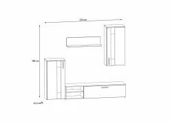 Tv-wandmeubel 213cm - decor - artisanale eik- Tv-Meubels|Tv-Meubels
