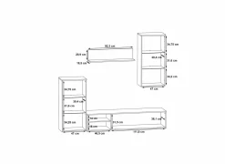 Tv-wandmeubel 213cm - decor - artisanale eik- Tv-Meubels|Tv-Meubels