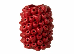 Vaas Berry Relief H45cm - stoneware - kerstrood- Vazen & Bloempotten|Vazen & Bloempotten