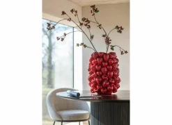 Vaas Berry Relief H45cm - stoneware - kerstrood- Vazen & Bloempotten|Vazen & Bloempotten