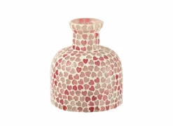 Vaas Hart Ø11x13cm - glas - roze- Vazen & Bloempotten|Vazen & Bloempotten