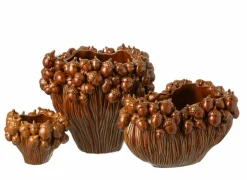 Vaas Karpo H24,5cm - keramiek - bruin- Vazen & Bloempotten|Vazen & Bloempotten