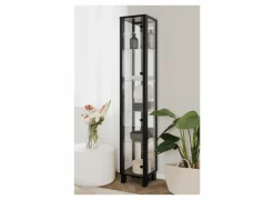 Vitrinekast Albi 33cm - melamine - zwart- Vitrinekasten|Vitrinekasten