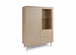 Vitrinekast Bali 103cm - melamine - sonoma eik- Vitrinekasten|Vitrinekasten