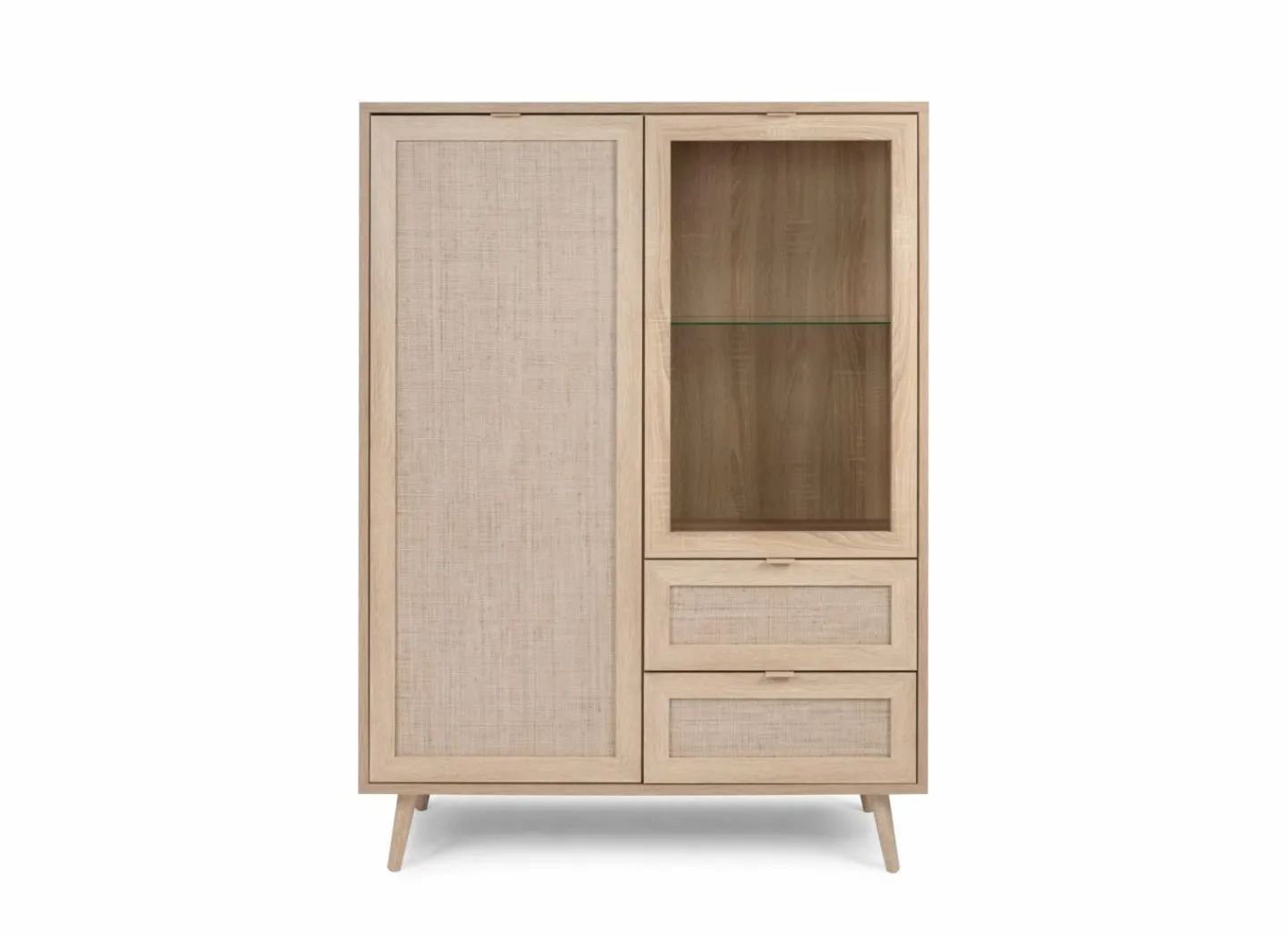 Vitrinekast Bali 103cm - melamine - sonoma eik- Vitrinekasten|Vitrinekasten