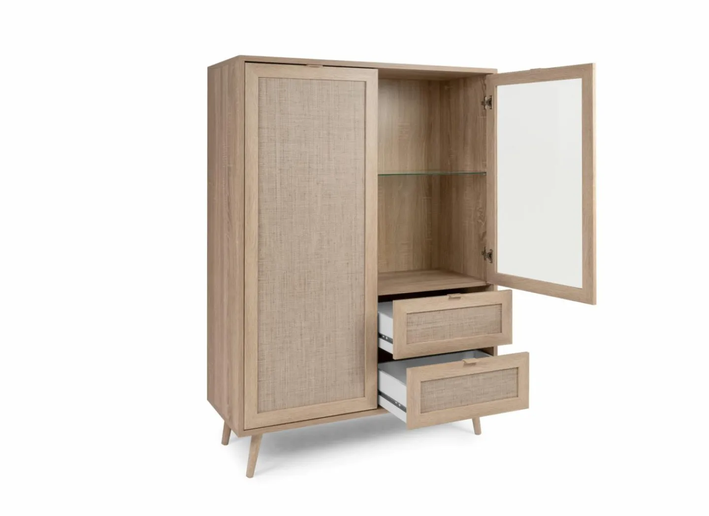 Vitrinekast Bali 103cm - melamine - sonoma eik- Vitrinekasten|Vitrinekasten