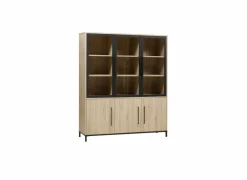 Vitrinekasten|Vitrinekasten|Vitrinekast Bridge 166cm - lamulux - fresh oak & old piano