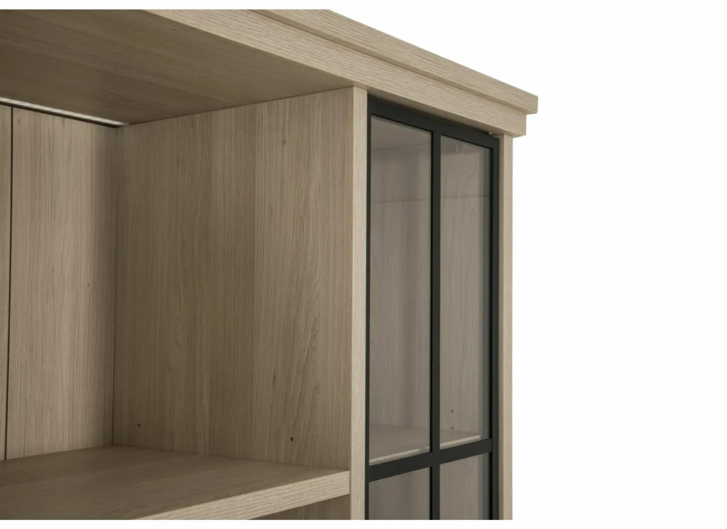 Vitrinekast 104cm - decor - natuurlijke olm- Vitrinekasten|Vitrinekasten