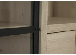 Vitrinekast 145cm - decor - natuurlijke olm- Vitrinekasten|Vitrinekasten