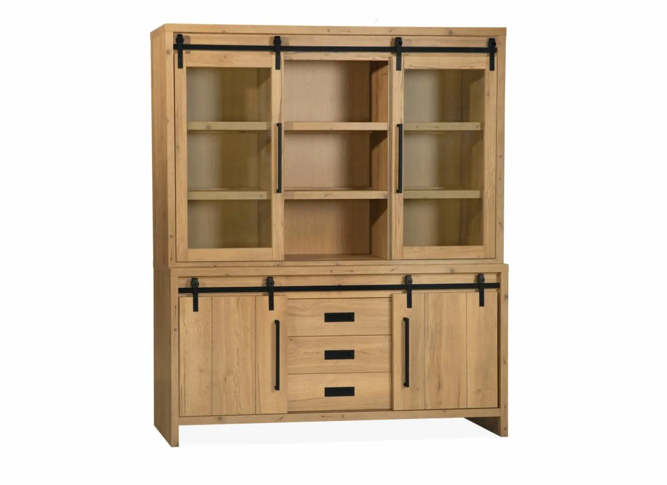 Vitrinekasten|Vitrinekasten|Vitrinekast Cottage 180cm - lamulux - naturel