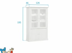 Vitrinekasten|Vitrinekasten|Vitrinekast Eline 126cm - decor - white oak & autumn oak