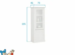 Vitrinekast Eline 73cm - decor - white oak & autumn oak- Vitrinekasten|Vitrinekasten