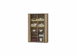 Vitrinekast Elio 133cm - melamine - French oak- Vitrinekasten|Vitrinekasten