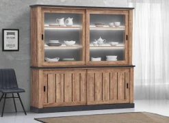 Vitrinekasten|Vitrinekasten|Vitrinekast Etienne 221cm - decor - zwart