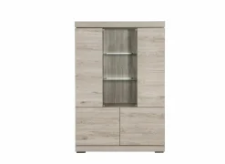 Vitrinekasten|Vitrinekasten|Vitrinekast Etna 125cm - decor - millenium eik & lichtgrijs