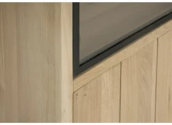 Vitrinekast Grimaldi 120,7cm - eik massief - naturel- Vitrinekasten|Vitrinekasten