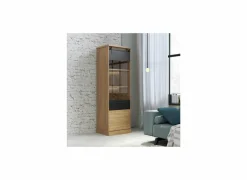 Vitrinekasten|Vitrinekasten|Vitrinekast Kaszimiro 63cm - decor - waterford eik  & zwart