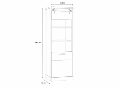 Vitrinekasten|Vitrinekasten|Vitrinekast Kaszimiro 63cm - decor - waterford eik  & zwart