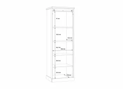 Vitrinekasten|Vitrinekasten|Vitrinekast Kaszimiro 63cm - decor - waterford eik  & zwart