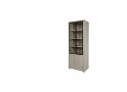 Vitrinekast Lucca 75cm - decor - millenium eik & lichtgrijs- Vitrinekasten|Vitrinekasten