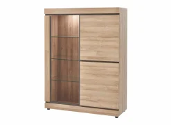 Vitrinekast Marnix 130cm - decor - bruin- Vitrinekasten|Vitrinekasten