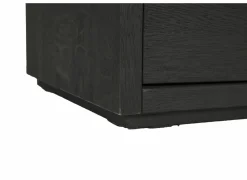 Vitrinekasten|Vitrinekasten|Vitrinekast Mauri 116,5cm - eik massief - zwart met verlichting